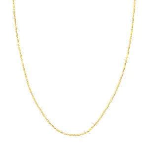 14K Yellow Gold 1.50mm Bead and Long Bar Chain