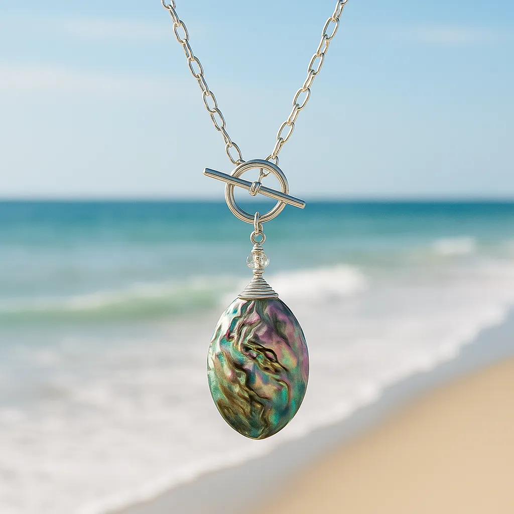 2 Way Kelly Abalone & Mother of Pearl Reversible Necklace