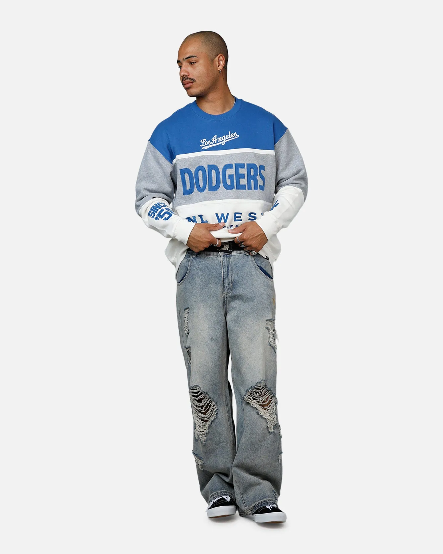 47 Brand Los Angeles Dodgers On Five Crewneck Blue/Grey