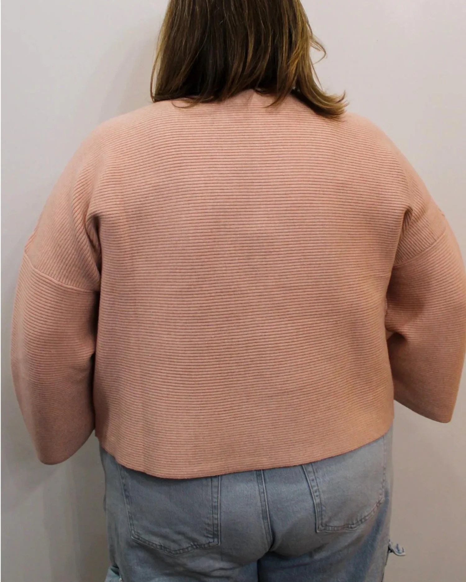 Abbey Ribbed Sweater - Plus In Blush