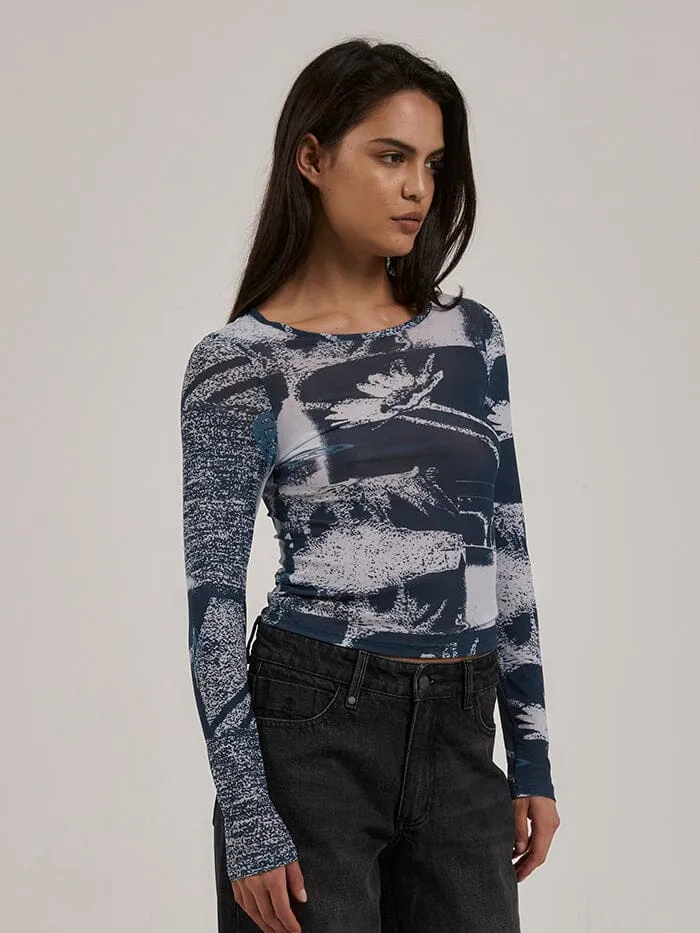 Alchemy Long Sleeve Mesh Top - New Teal