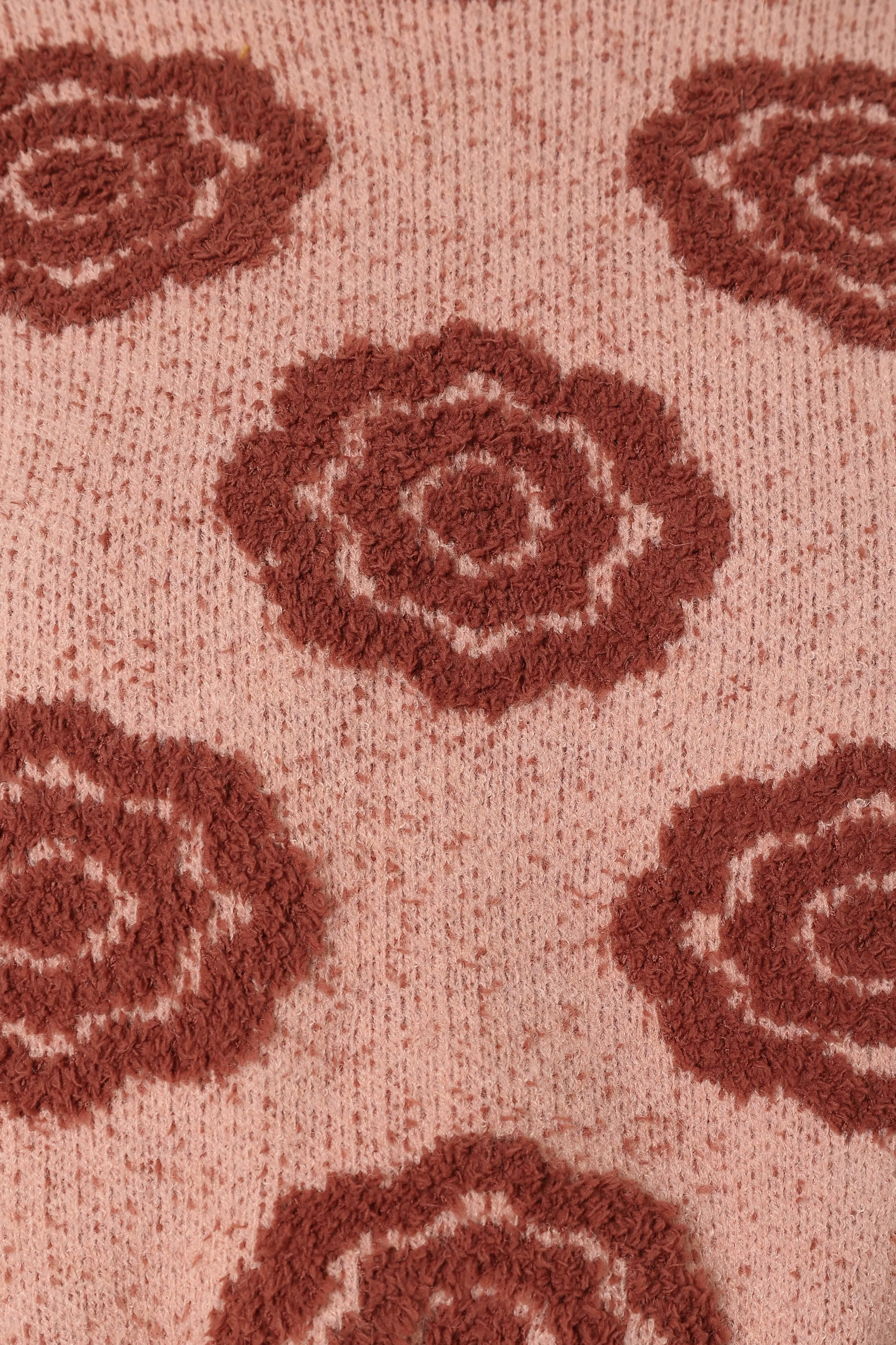 Amara Crewneck Rose Detail Knit Sweater - Mauve