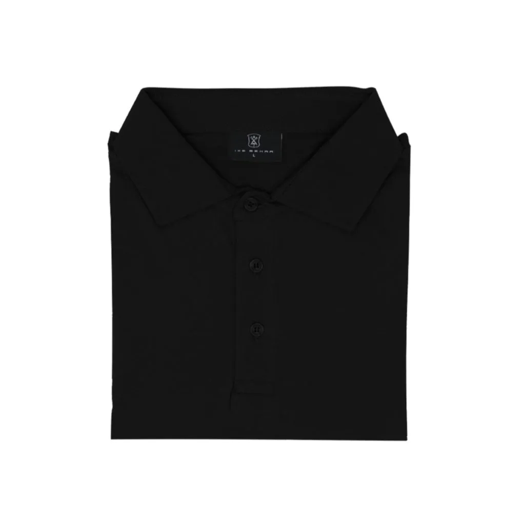 Black Three Button Polo