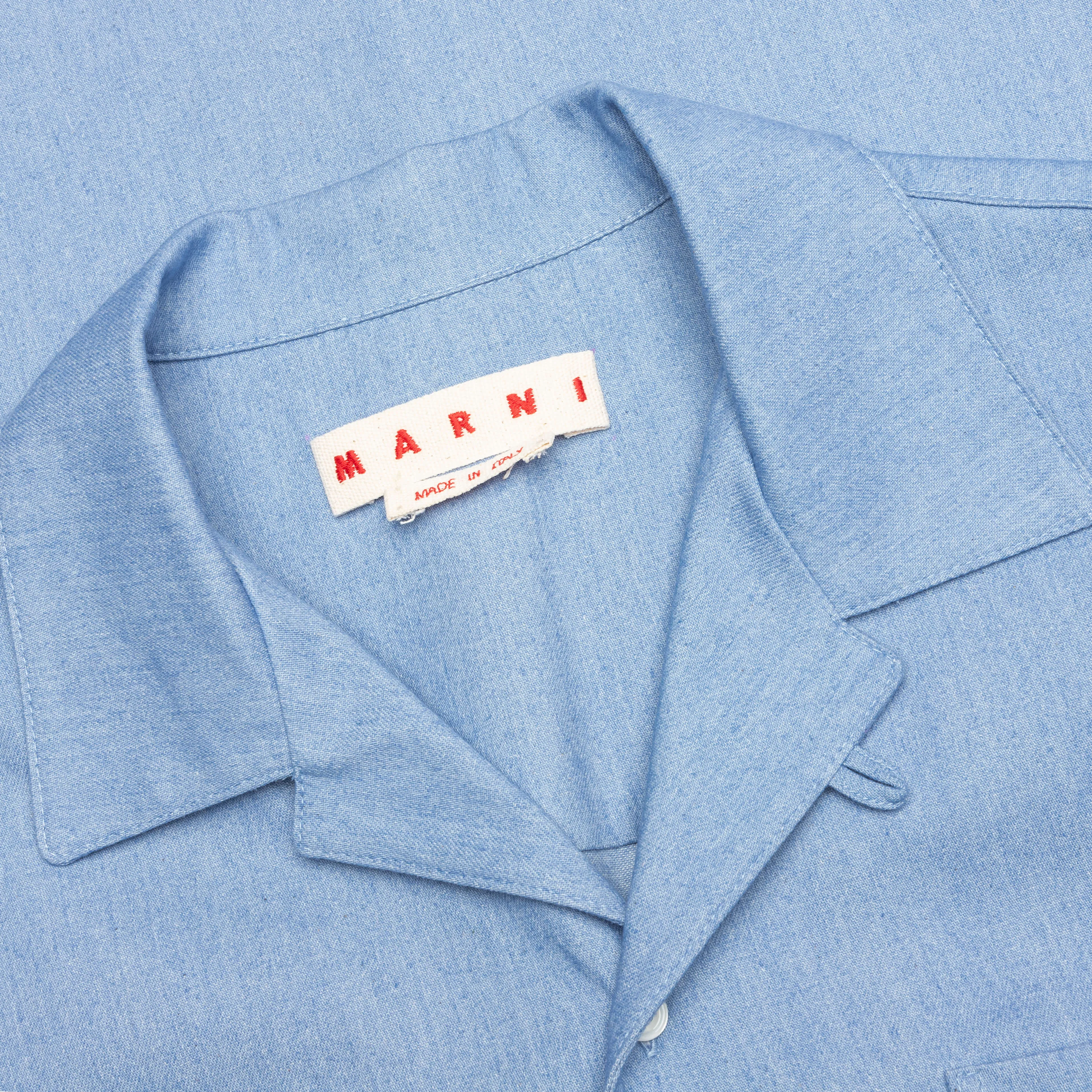 Blue Denim Short Sleeve Shirt with Trunakaroo Plaque - Iris Blue