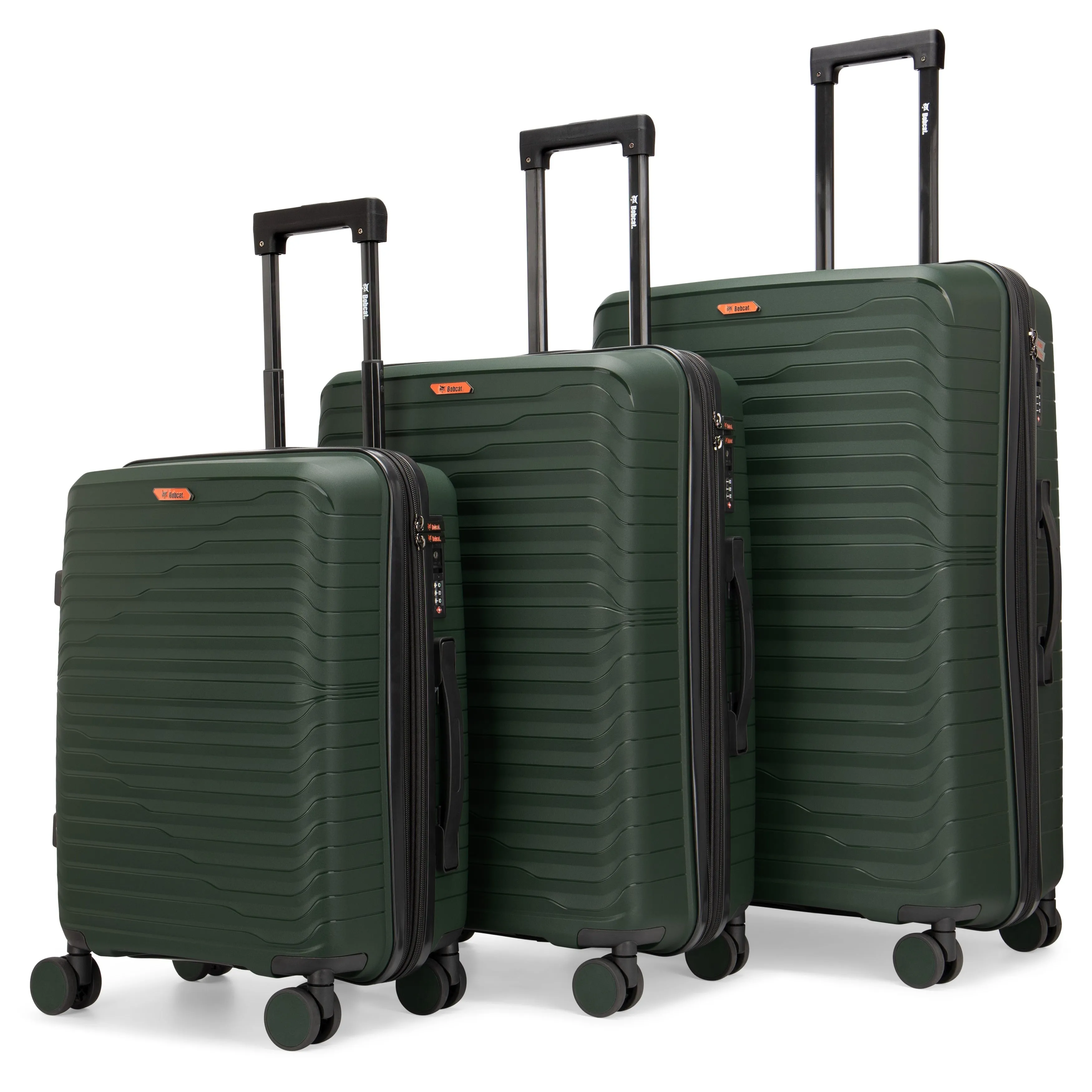 Bobcat Excavator 3-Piece Expandable Hardside Spinner Luggage Set