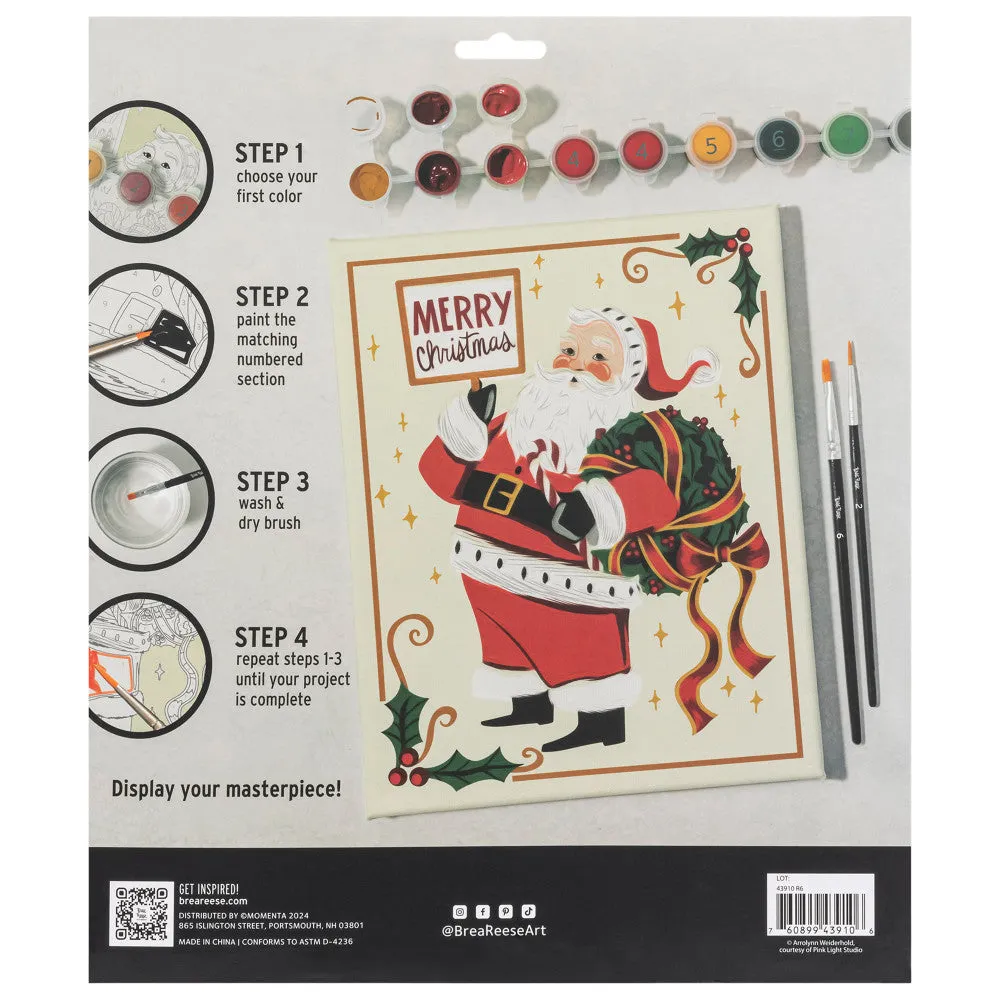 Brea Reese Holiday Santa Acrylic Paint-By-Number Kit