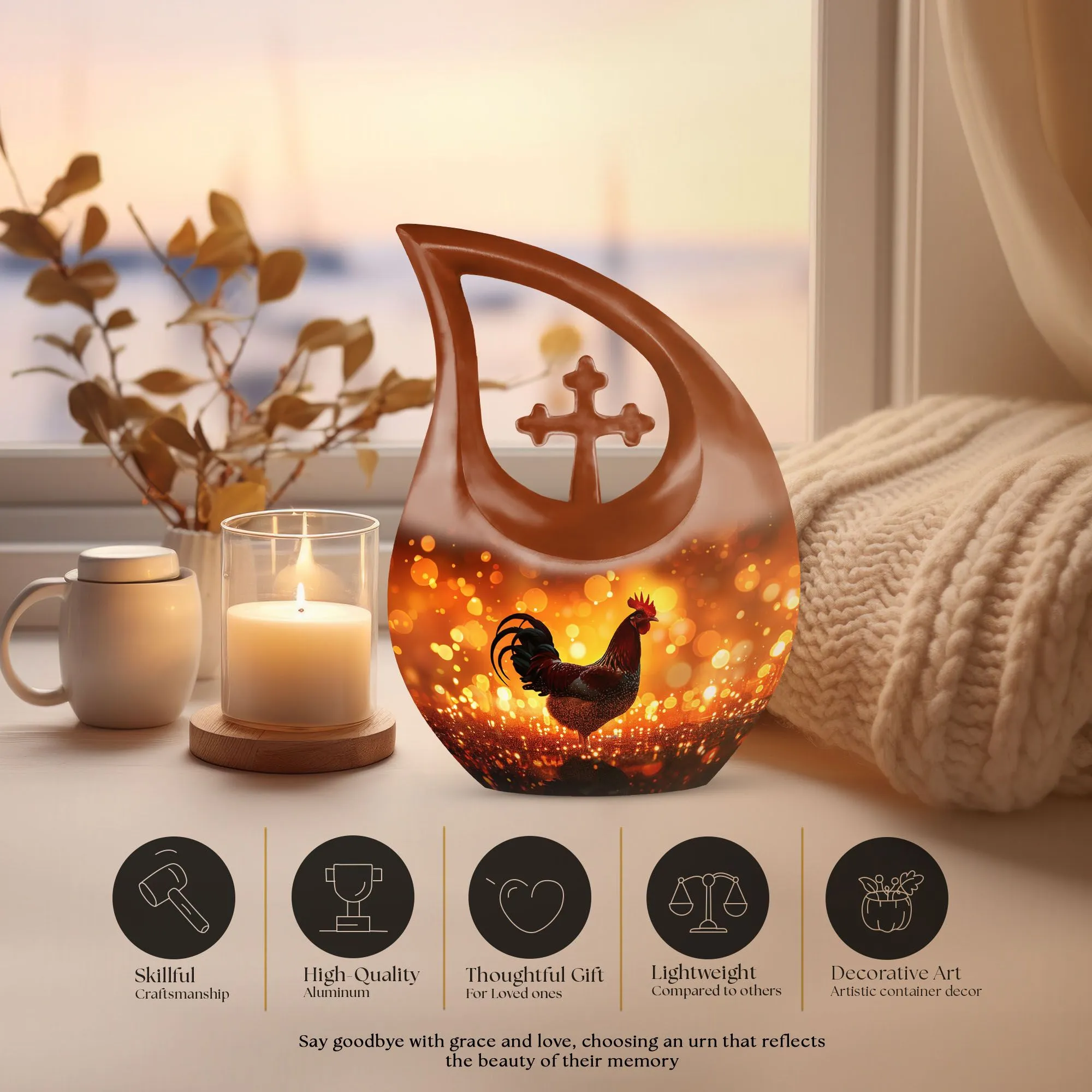 Cherished Chicken Urn remembrance small container to hold ashes