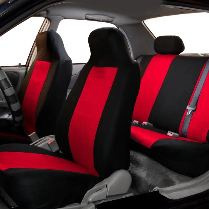 Classic Cloth Seat Covers - Full Set Red