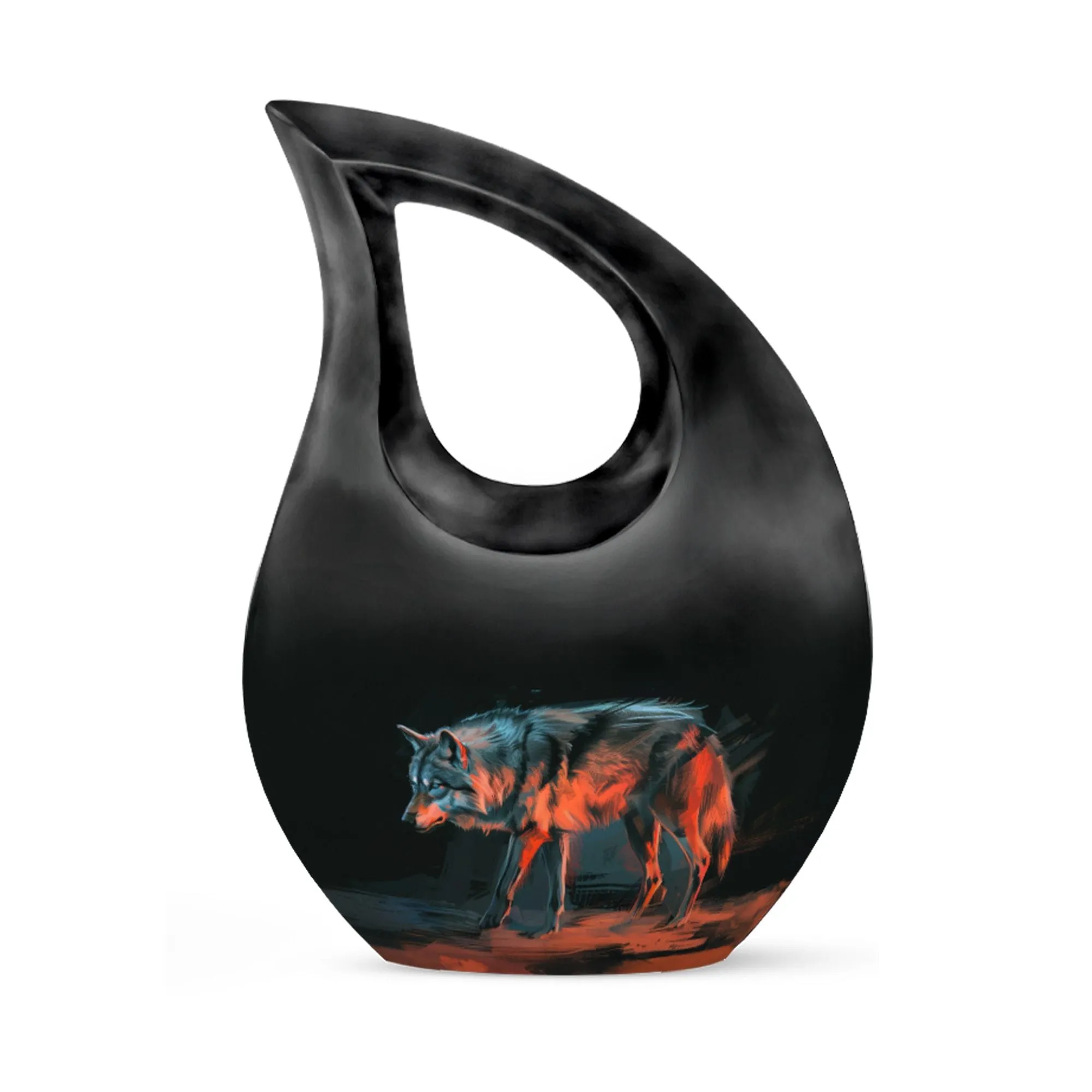 Crimson Shadow Howl Urn -Containers For Ashes After Cremation