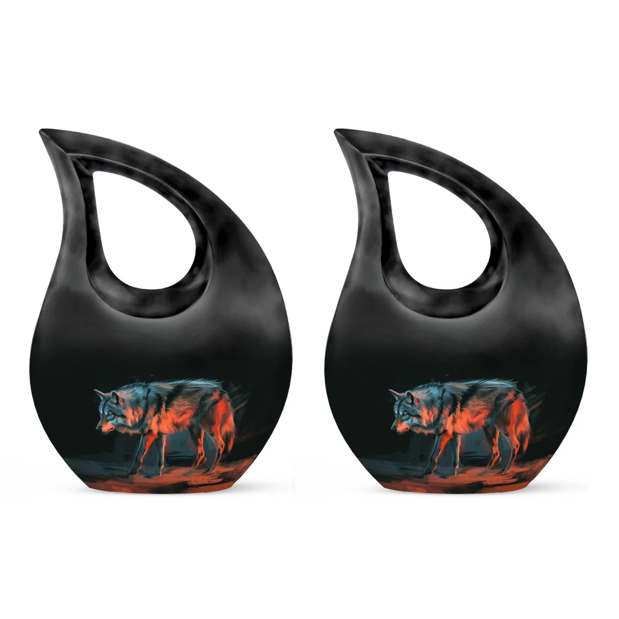 Crimson Shadow Howl Urn -Containers For Ashes After Cremation