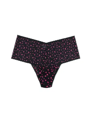 Cross Dye Leopard Plus Retro Thong Black/ Tulip Pink