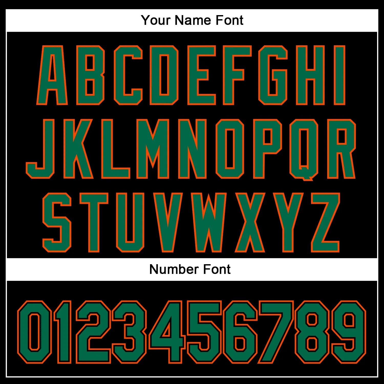 Custom Black Kelly Green-Orange 3D Pattern Design Curve Solid Authentic Baseball Jersey