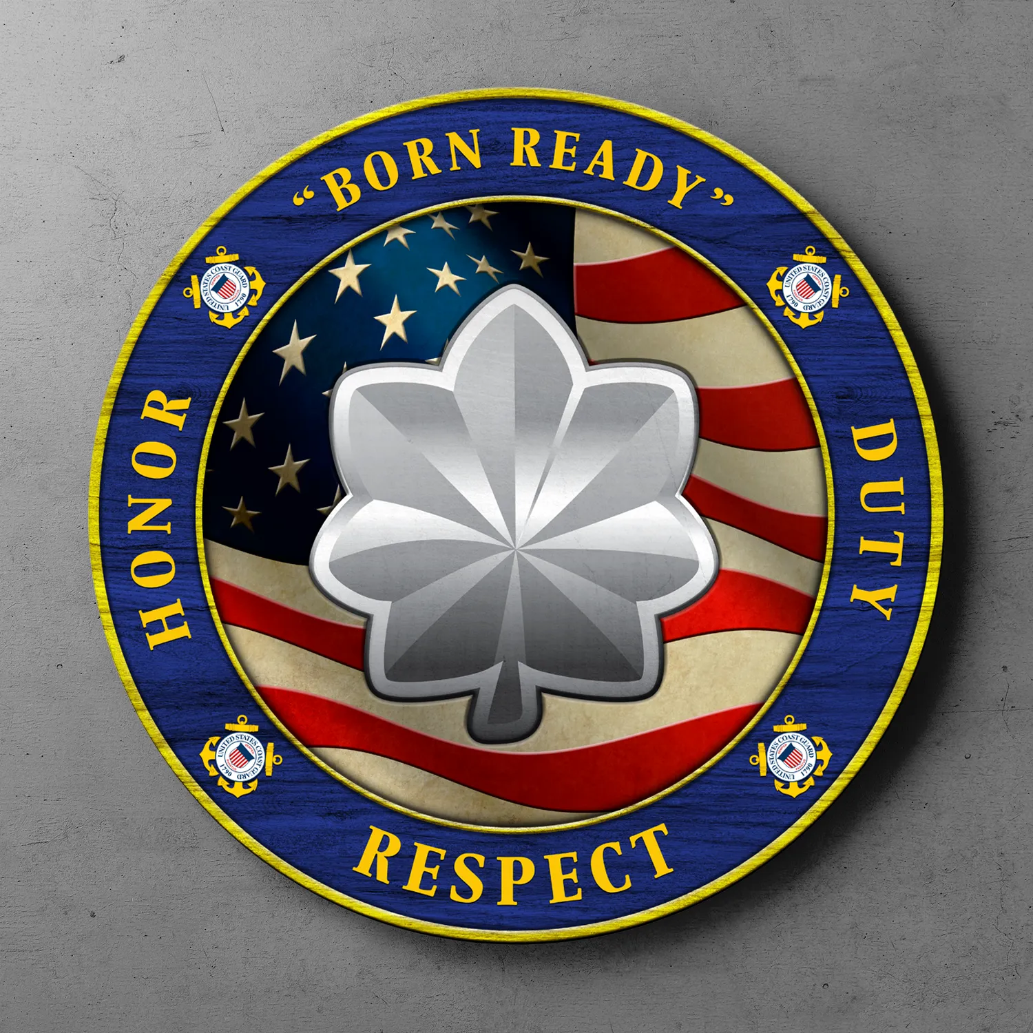 Custom Round Wood Sign, Military Mottos, Core Values With Military Ranks/Insignia