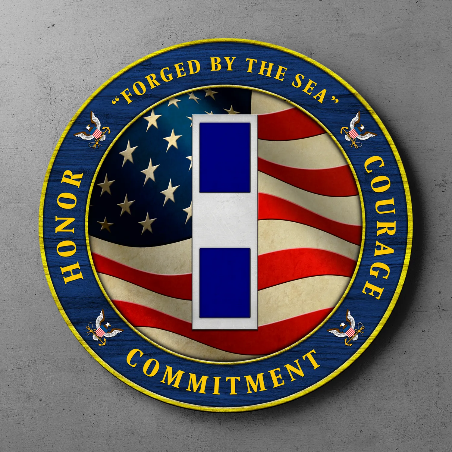 Custom Round Wood Sign, Military Mottos, Core Values With Military Ranks/Insignia