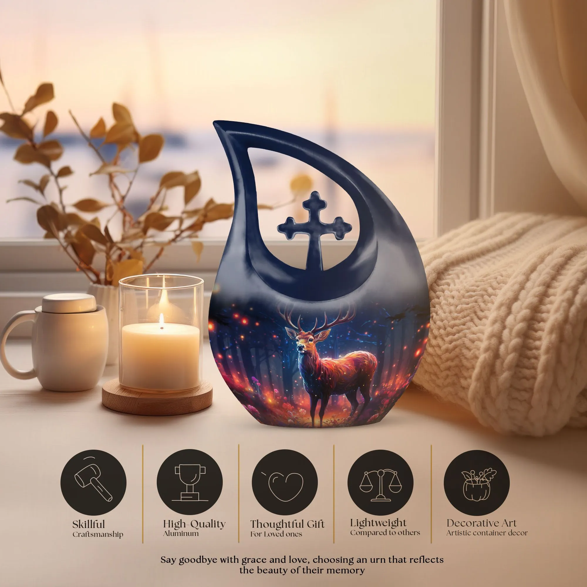 Deer Theme Memorial Urn - A Classy Resting Place