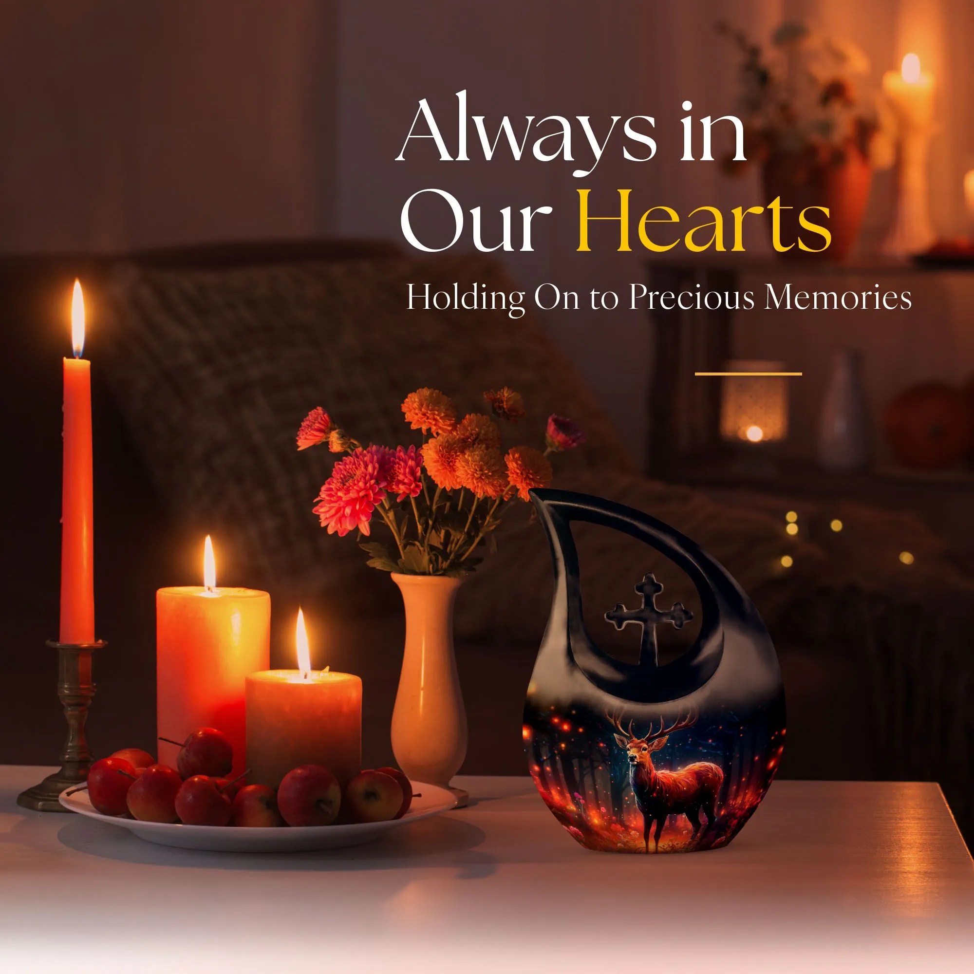 Deer Theme Memorial Urn - A Classy Resting Place