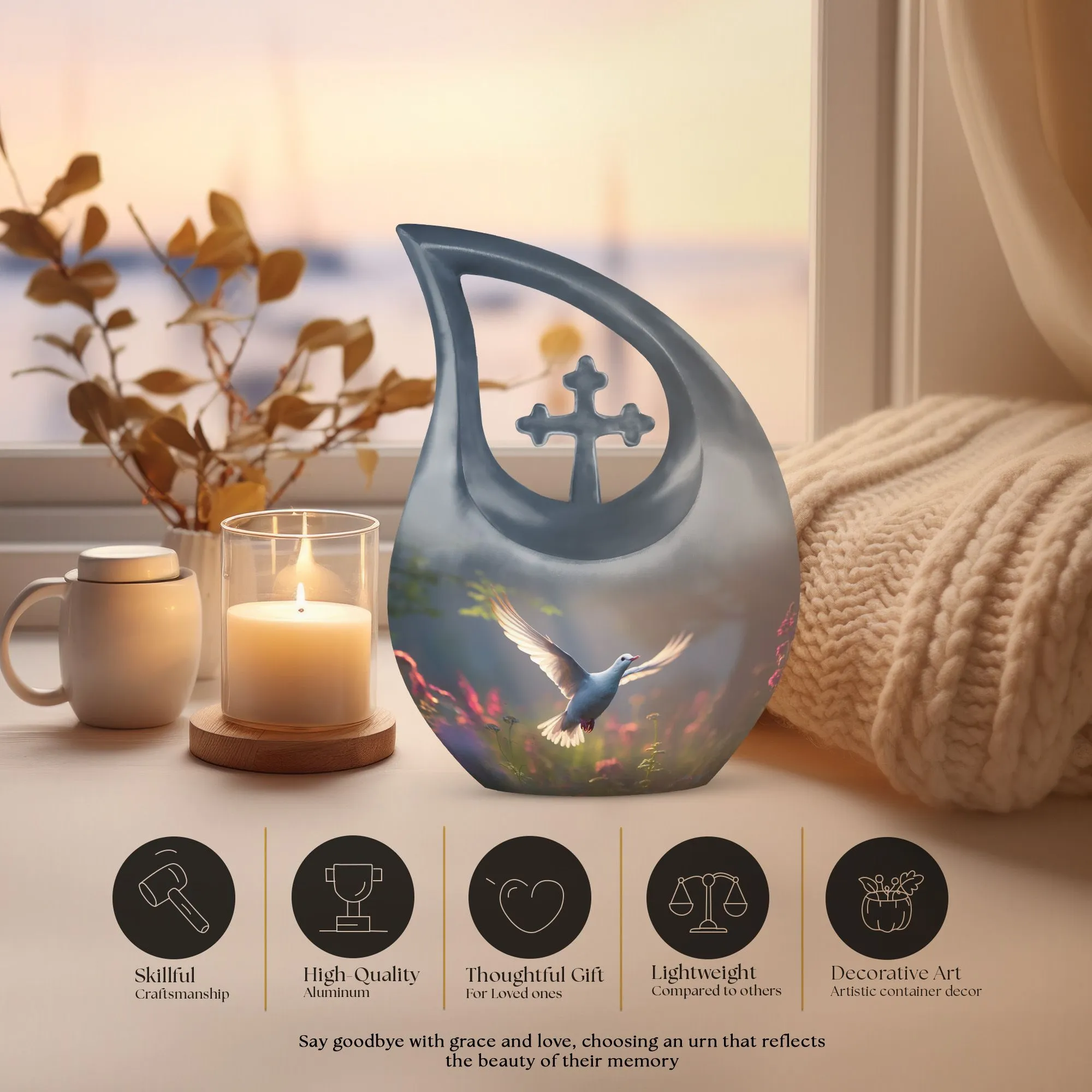Dove Bird Harmony: Exquisite Memorial Urn for Lasting Peace