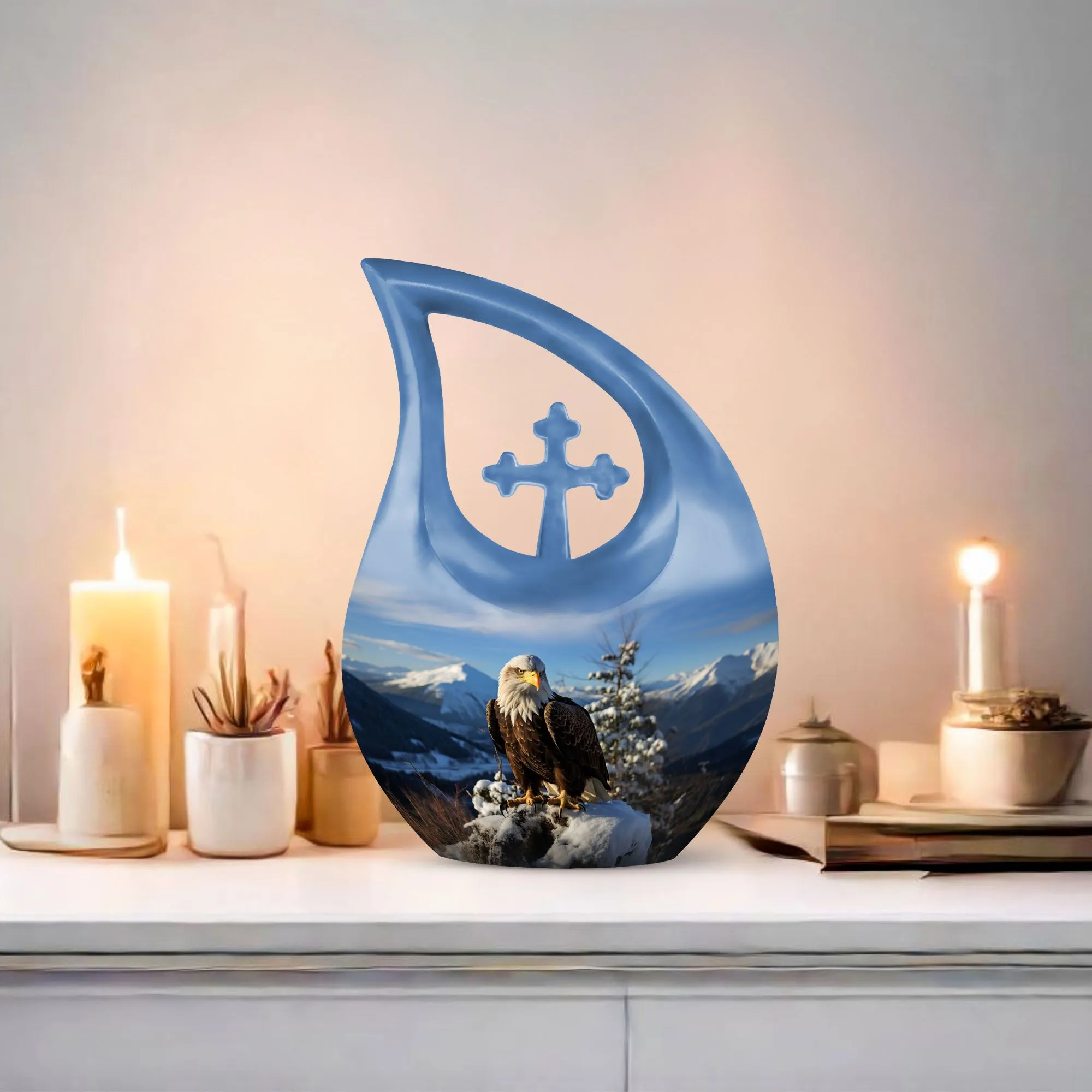 Eagle Keepsake Cross-Drop Extra Large Memorial Urn simple urn