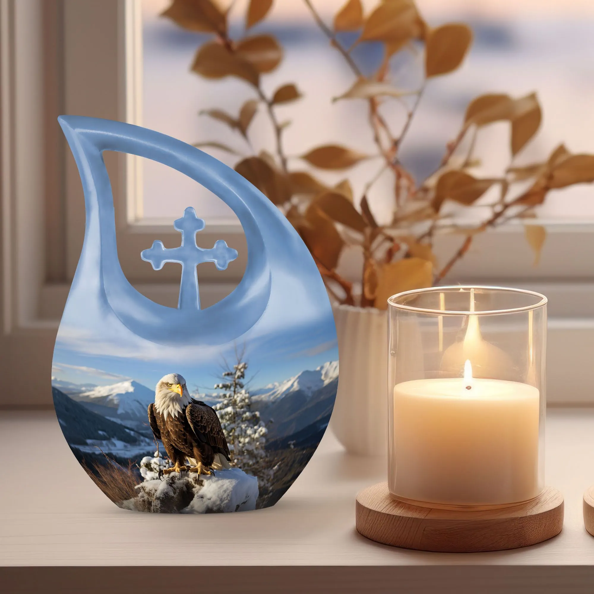 Eagle Keepsake Cross-Drop Extra Large Memorial Urn simple urn