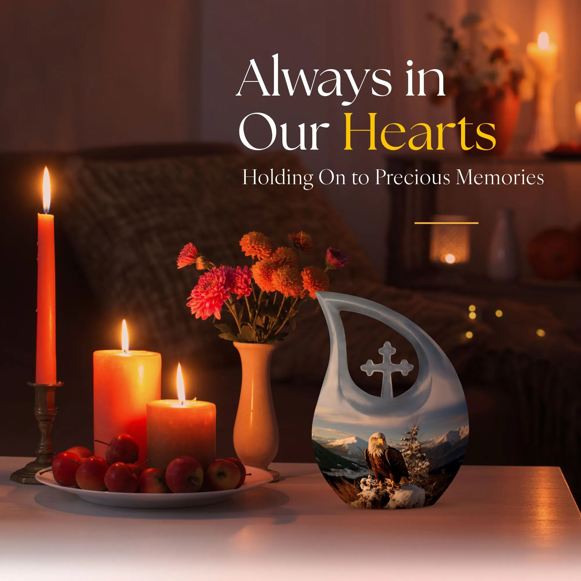 Eagle Keepsake Cross-Drop Extra Large Memorial Urn simple urn