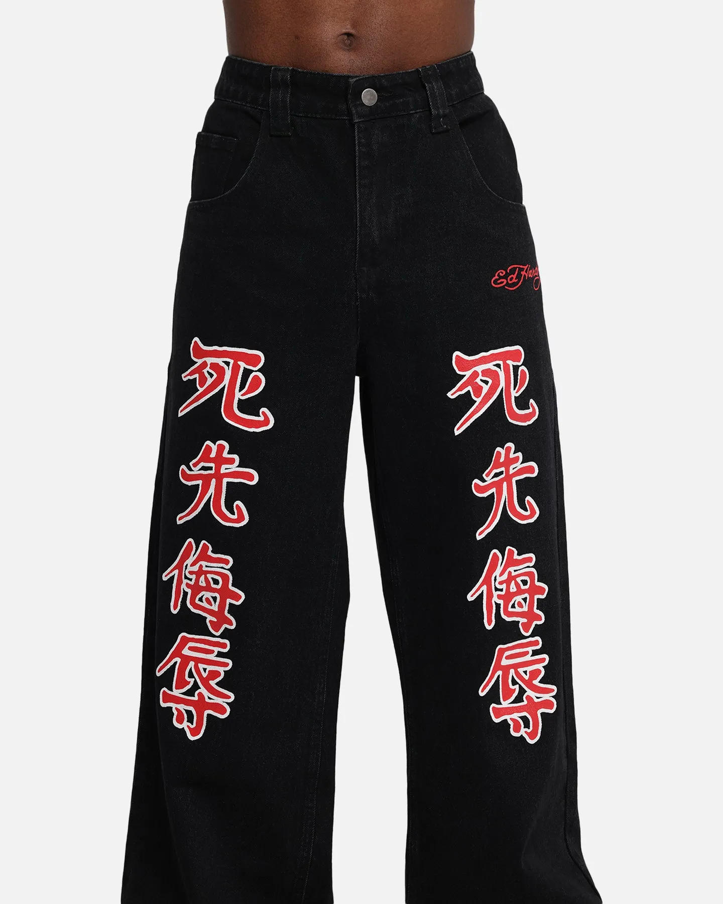 Ed Hardy Death Before Dishonour Jeans Black