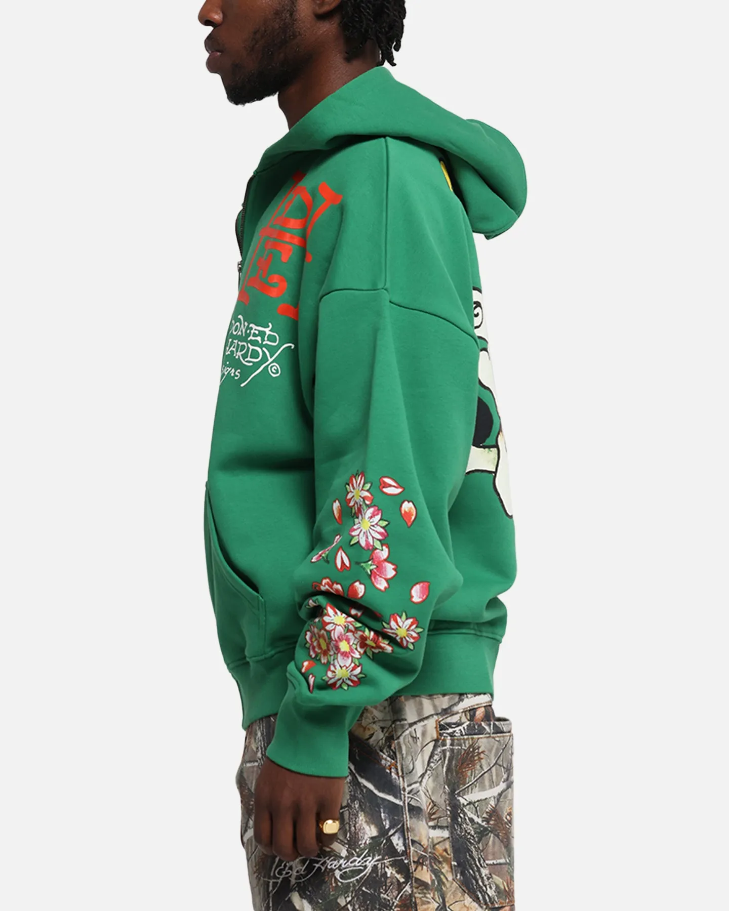 Ed Hardy Love Kills Slowly Zip Hoodie Green