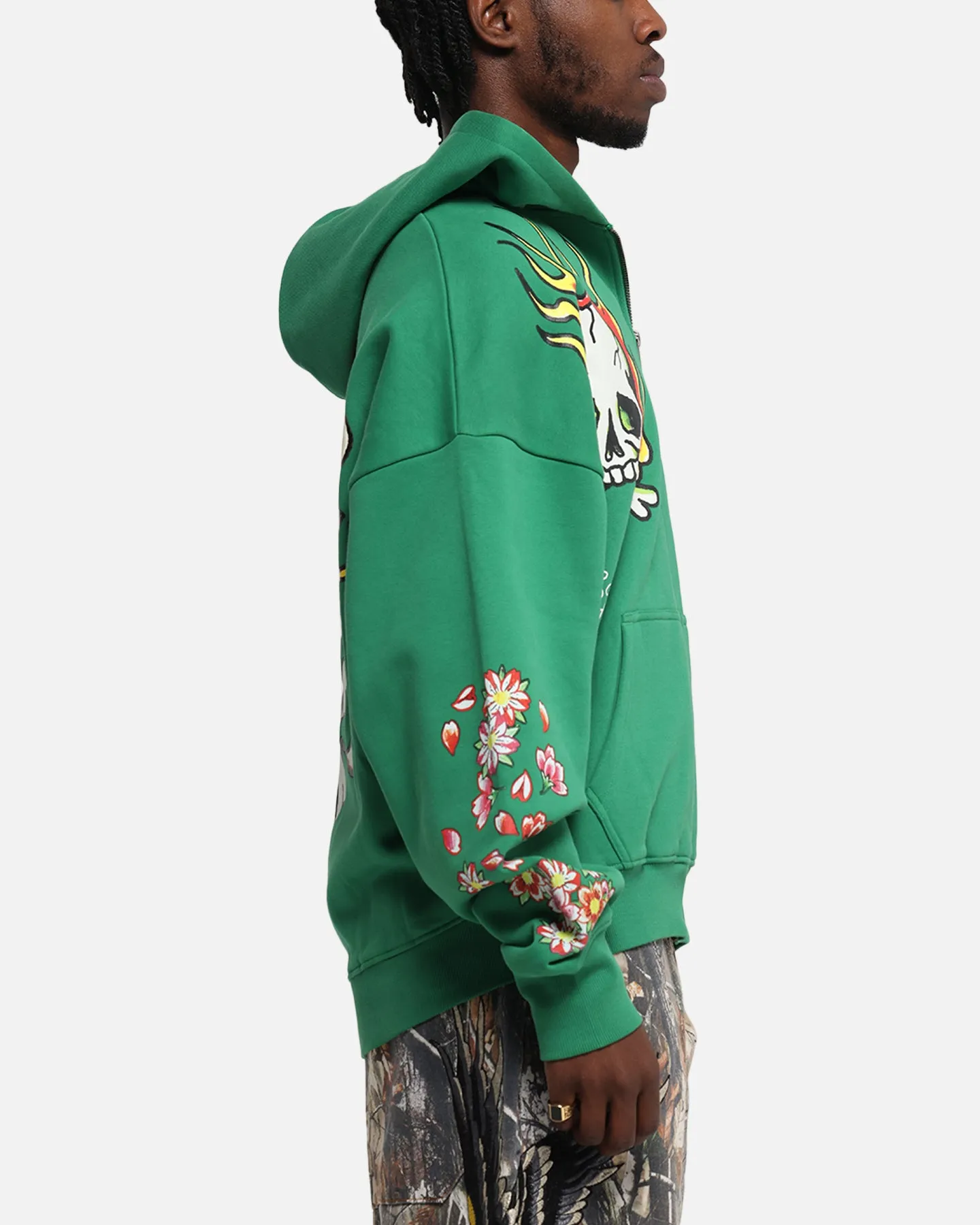 Ed Hardy Love Kills Slowly Zip Hoodie Green