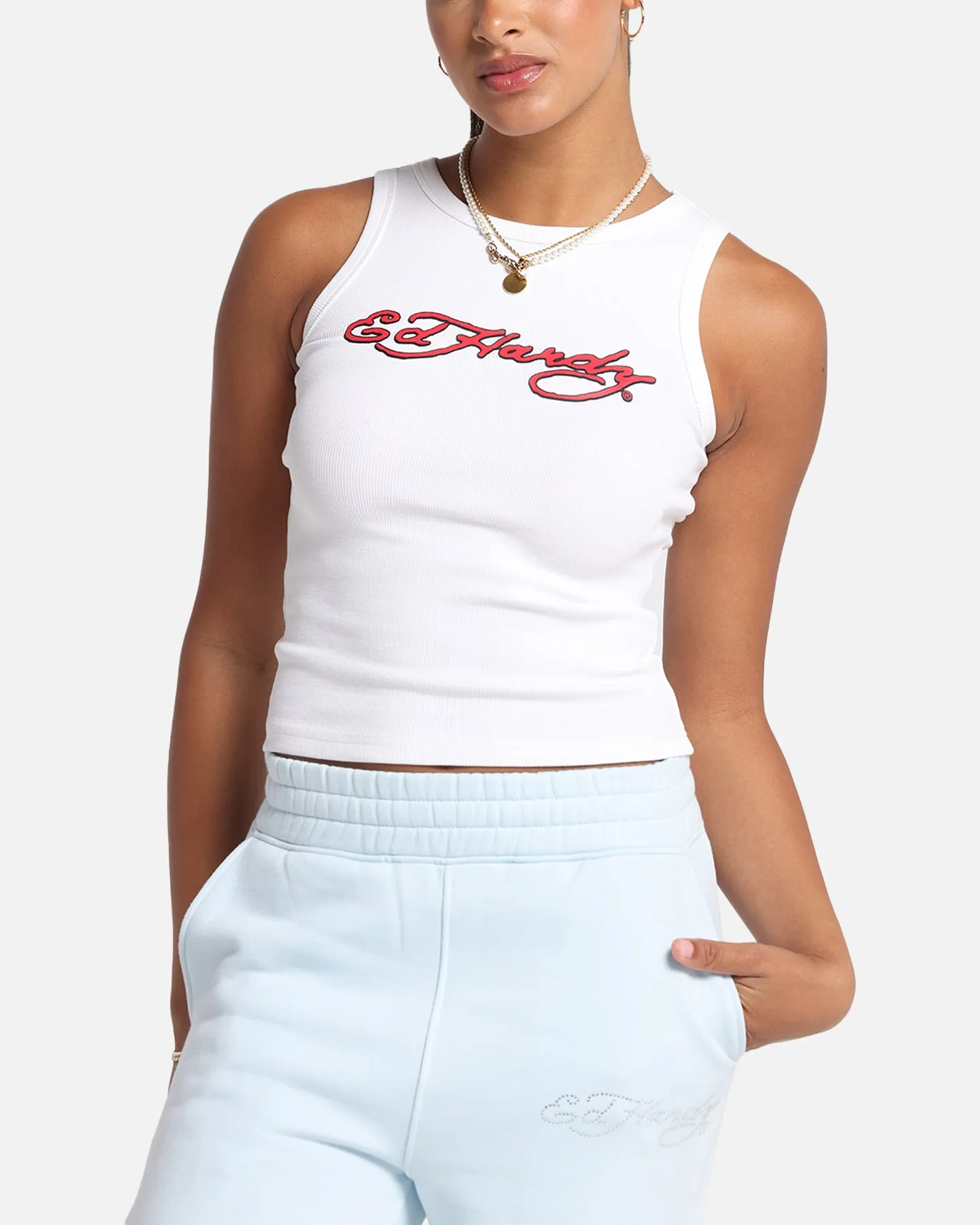 Ed Hardy Women's Tried And True Tank White