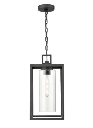 Ellway 1-Light Outdoor Hanging Lantern Textured Black