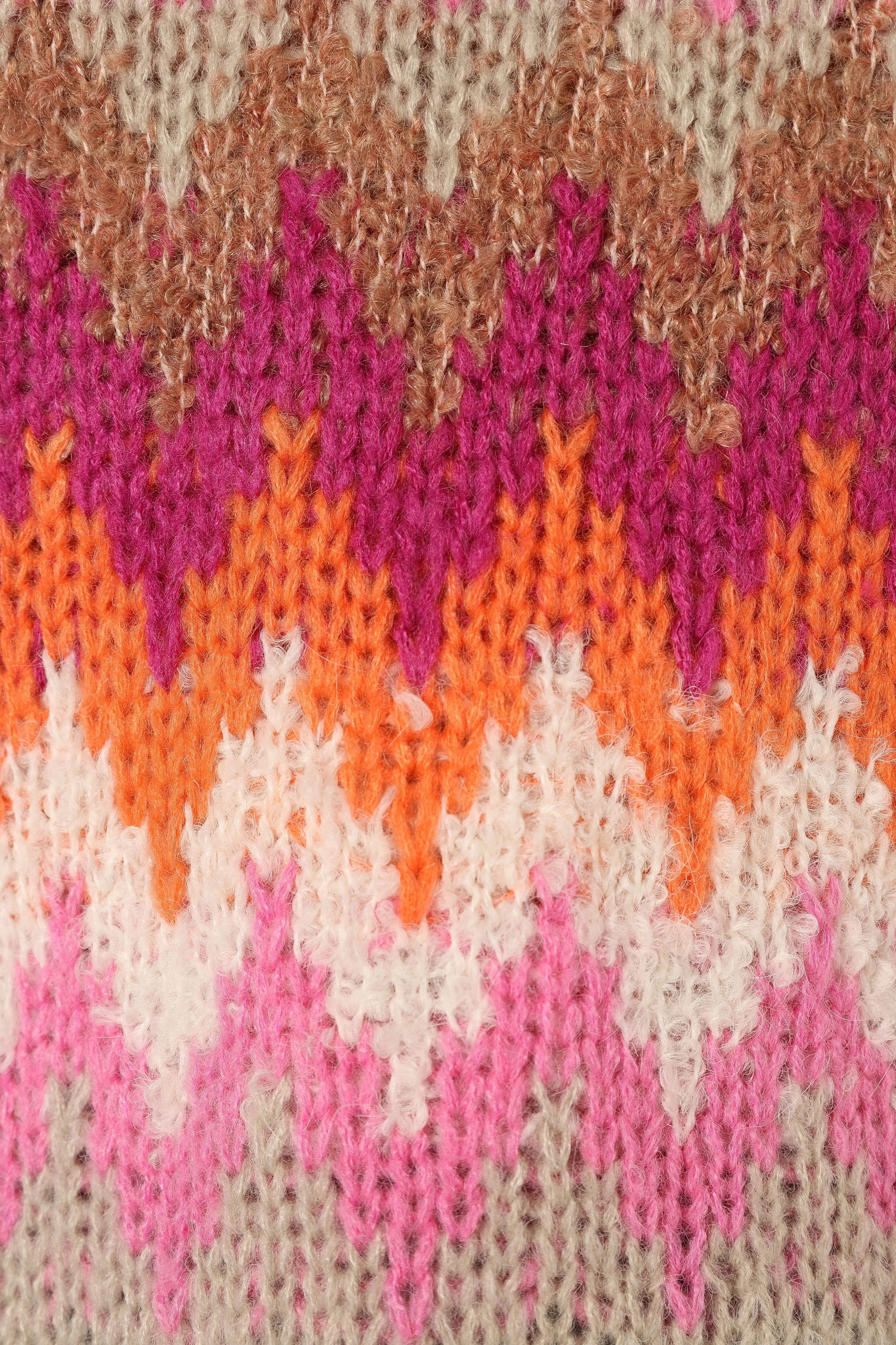 Emerson Fairisle Knit Sweater - Orange/Pink