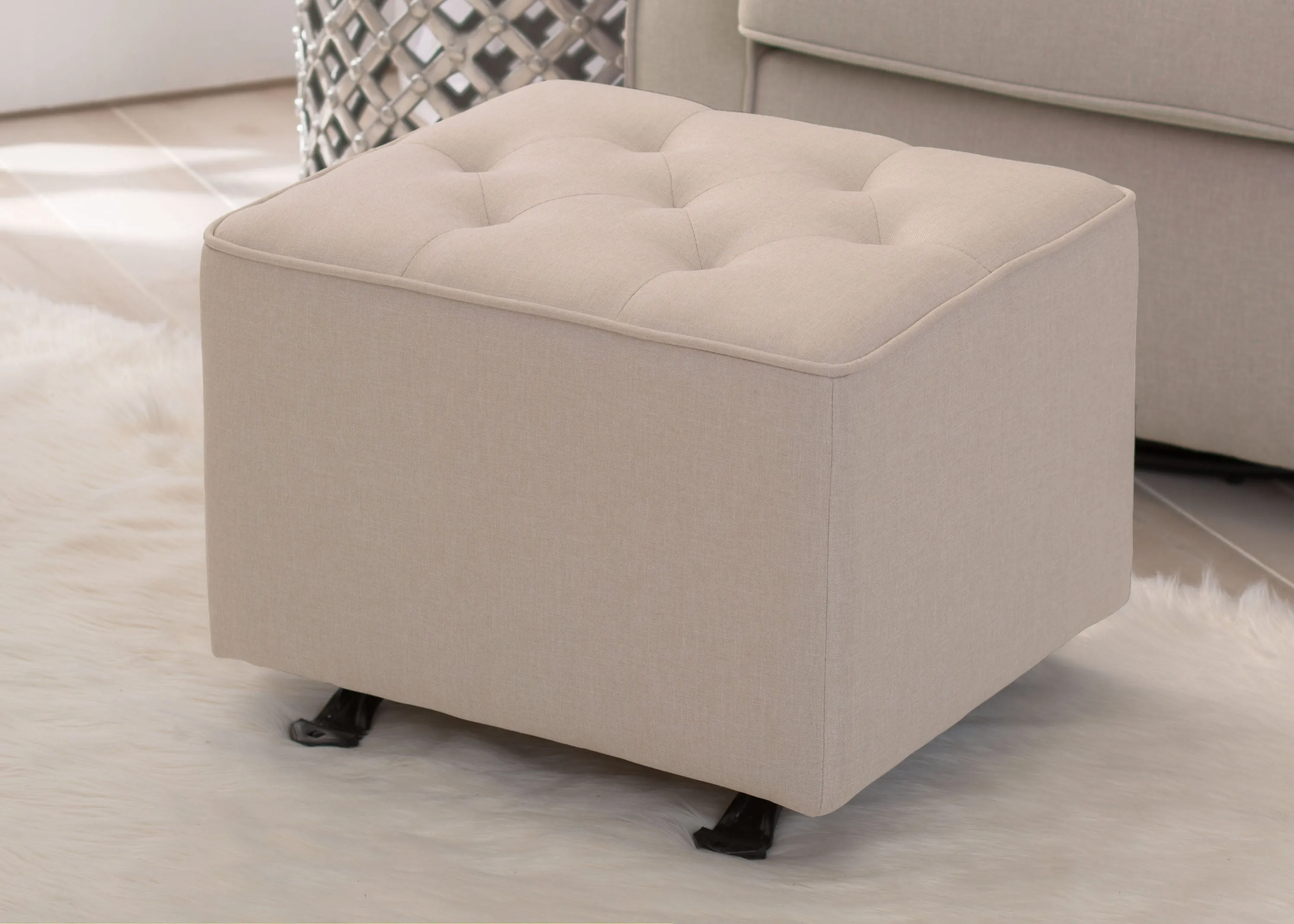 Emma Diamond Tufted Nursery Gliding Ottoman
