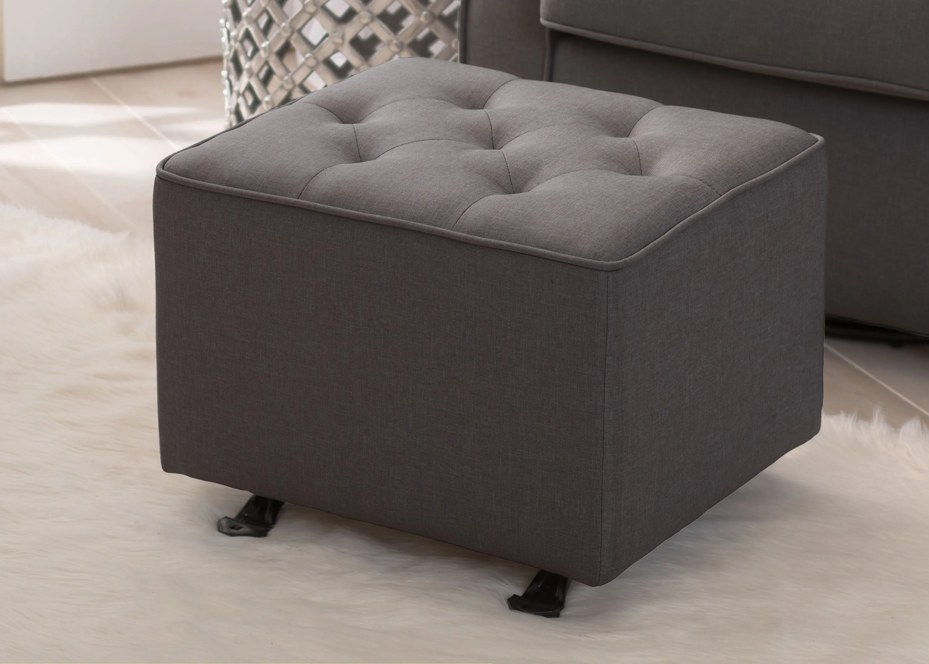 Emma Diamond Tufted Nursery Gliding Ottoman