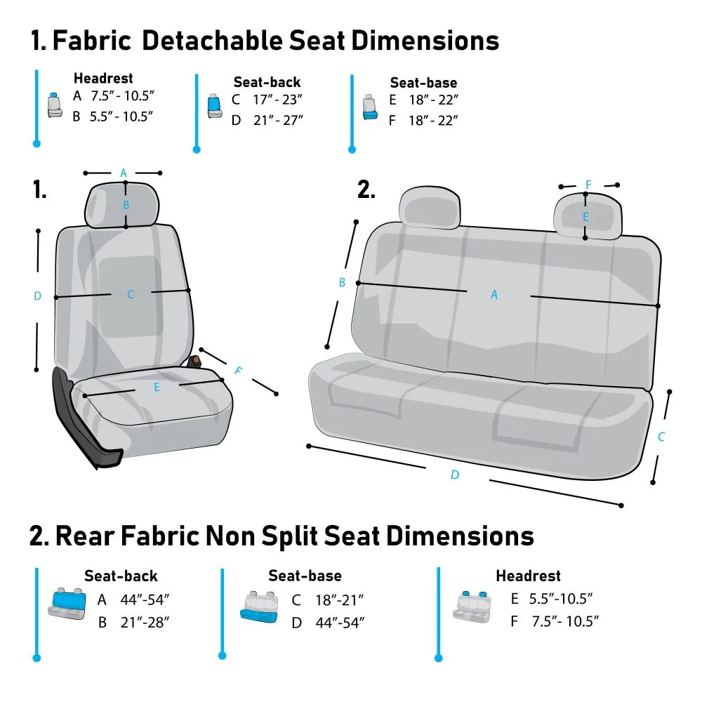 Flat Cloth Seat Covers - Full Set Mint