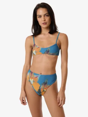 Flower Society 90S High Cut Bikini Bottom - Stella Blue