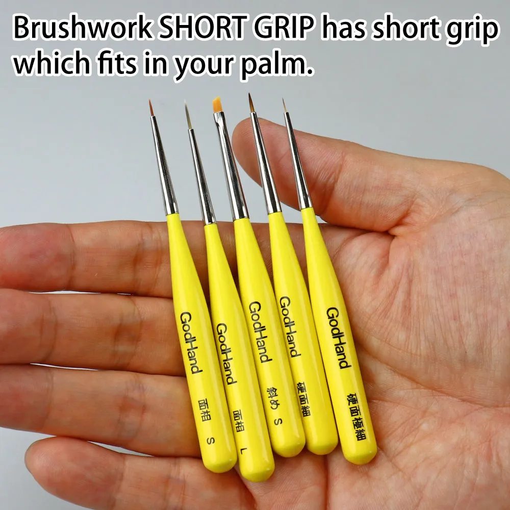 God Hand Godhand GH-EBRSYP-KG Brushwork Short Grip Sharp Point Extra Fine Paint Brush For Plastic Model Kit