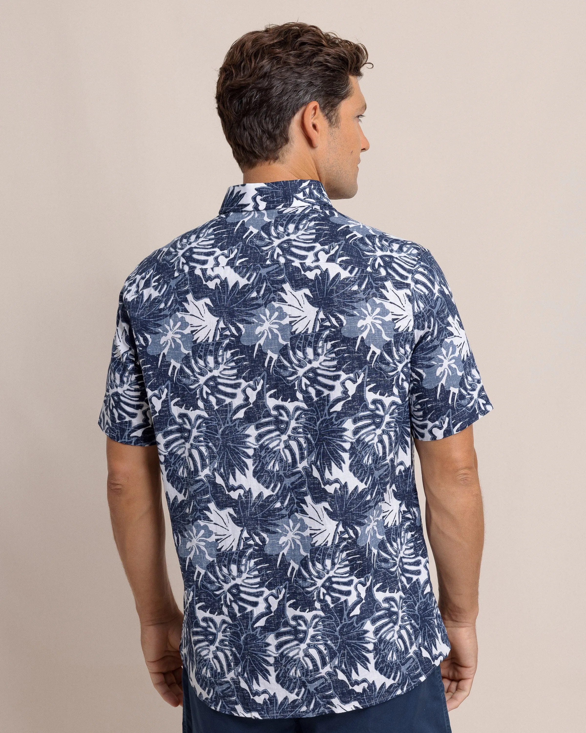Grand Palms Linen Rayon Short Sleeve Sport Shirt