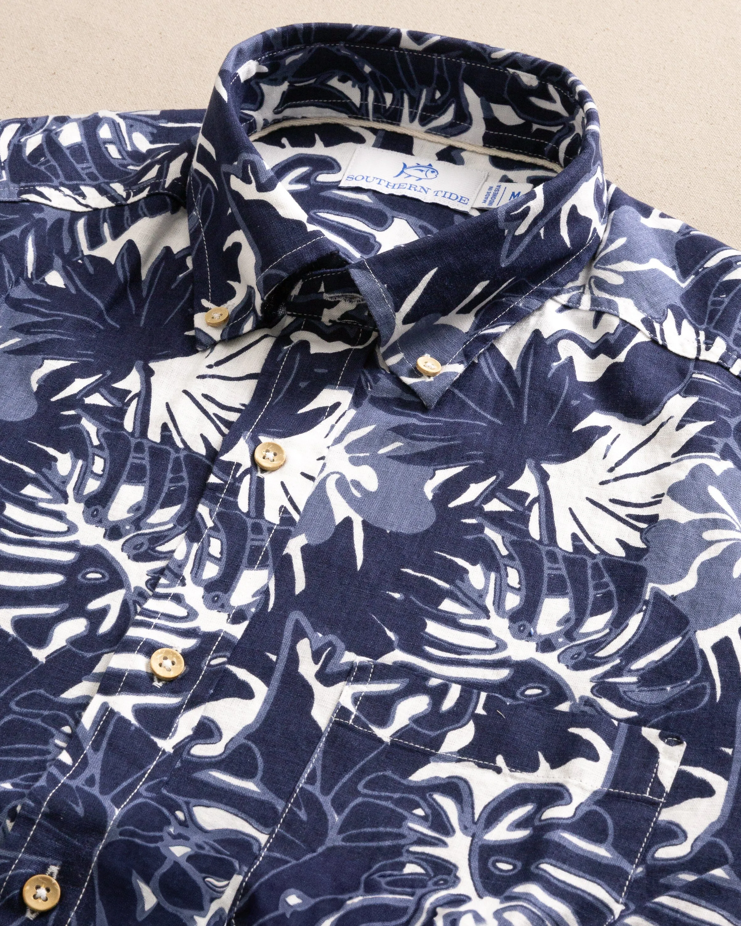 Grand Palms Linen Rayon Short Sleeve Sport Shirt
