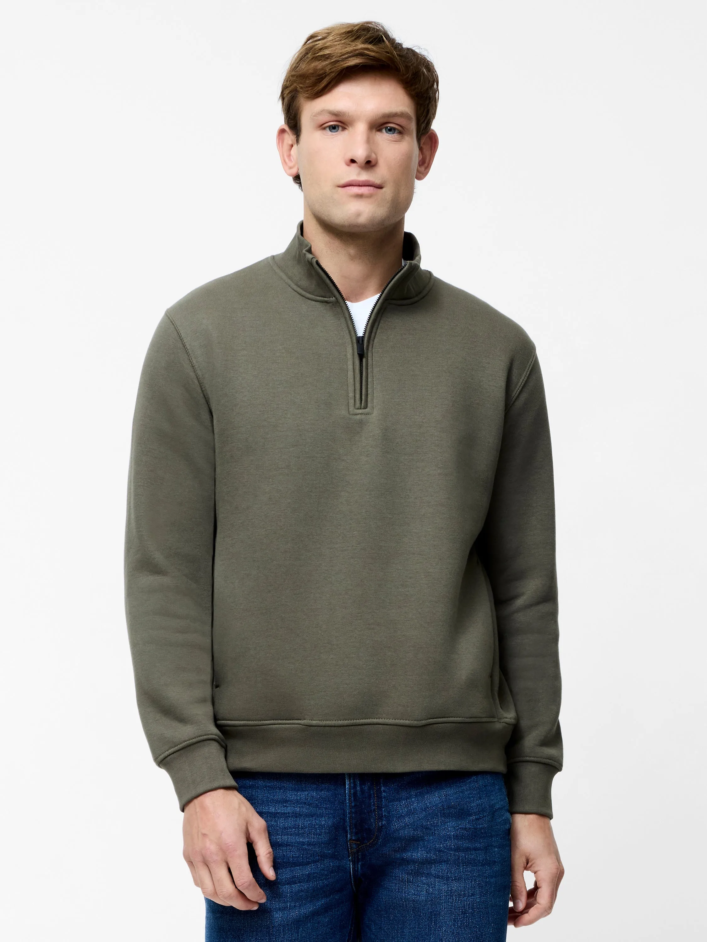 Half Zip Funnel Neck Sweatshirt