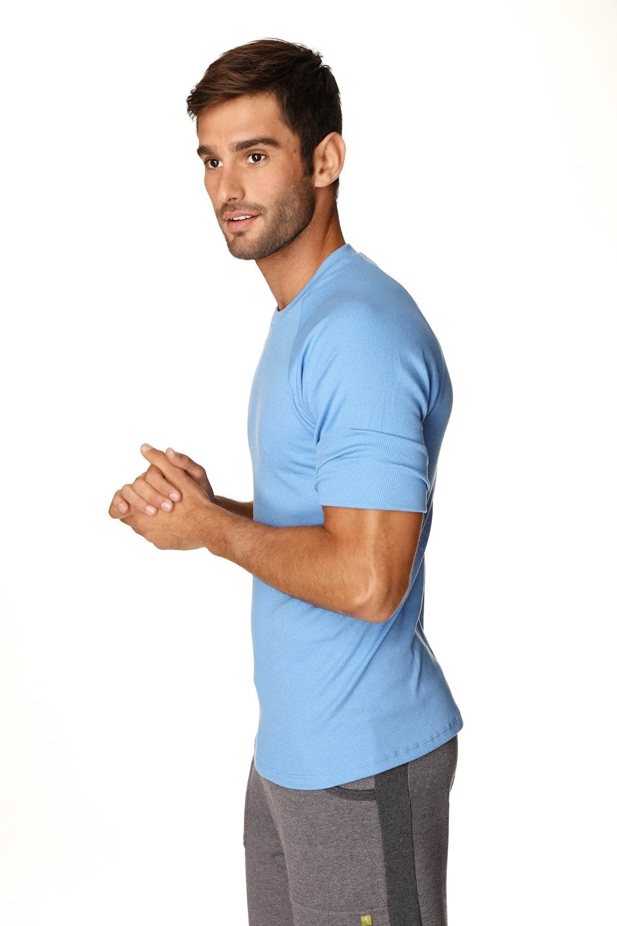 Hybrid Crew Neck Raglan Tee (Ice Blue)