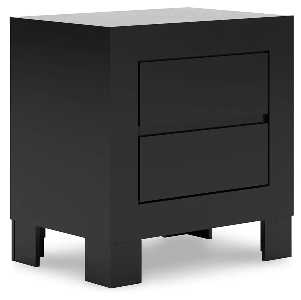 Kasteiner Black Two Drawer Night Stand