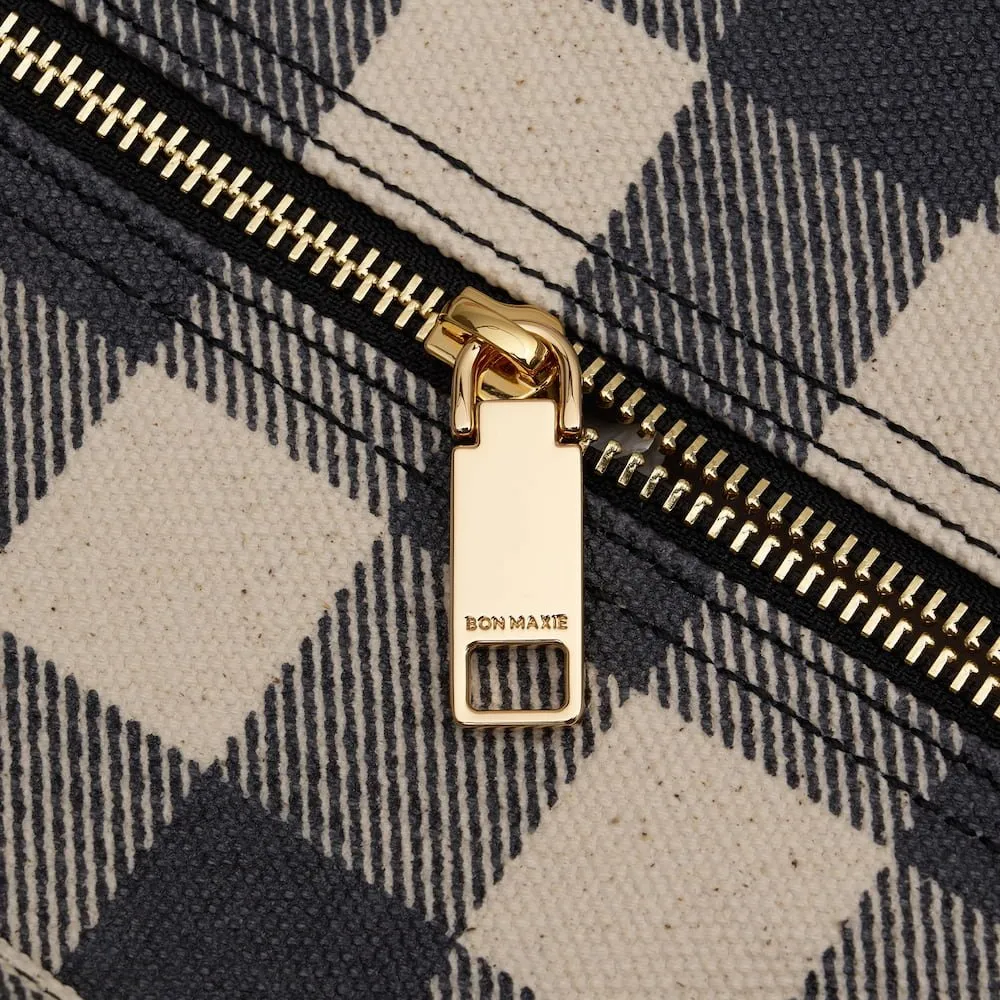 Large Bon Vivant Structured Tote Bag -- Tan Stripe