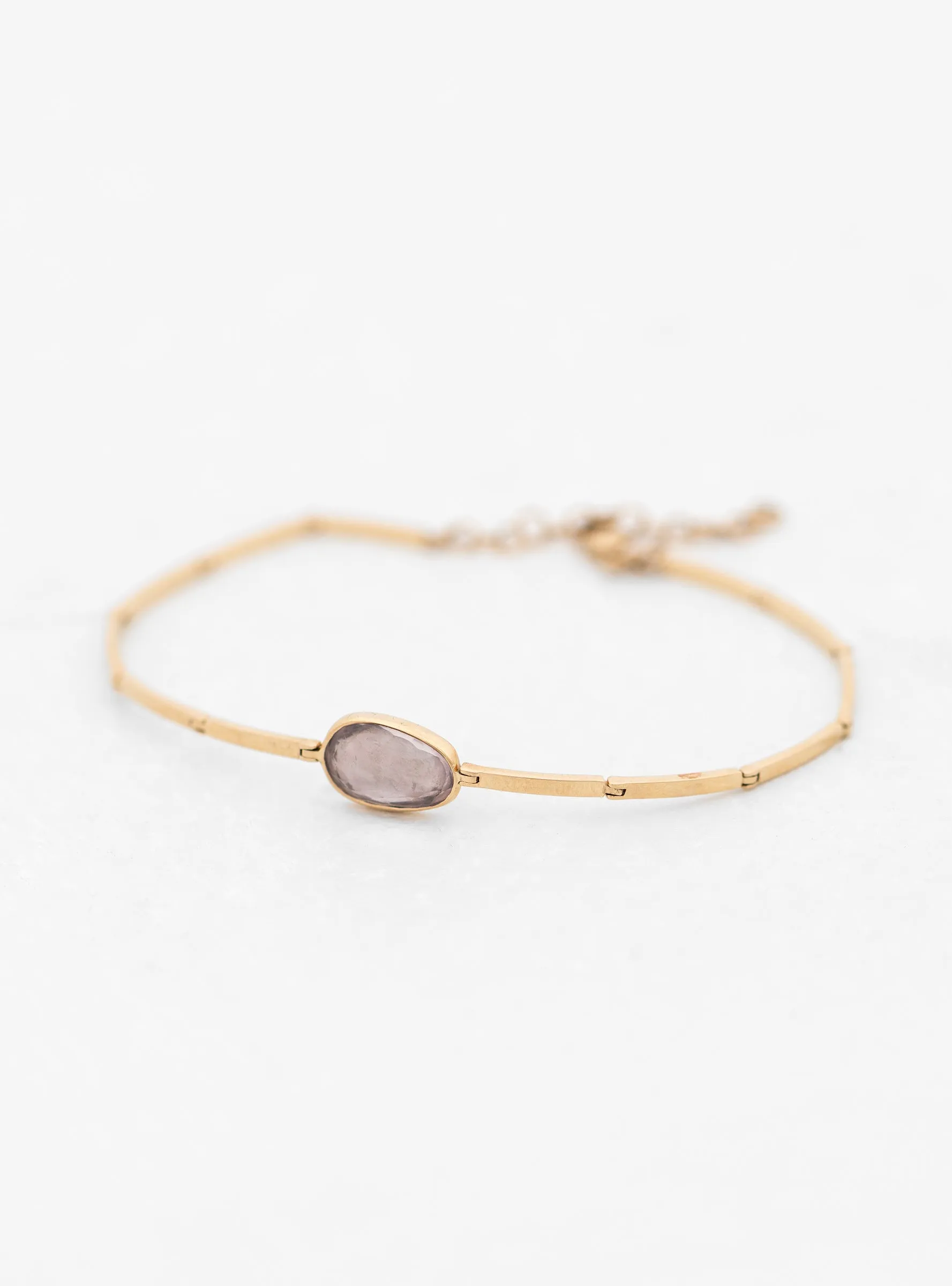 Light Pink Tourmaline Articulated Bracelet Gold