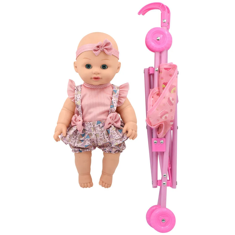 Little Darlings: Out For A Stroll - Cupcake Lollipop Pink & Blue Ensemble