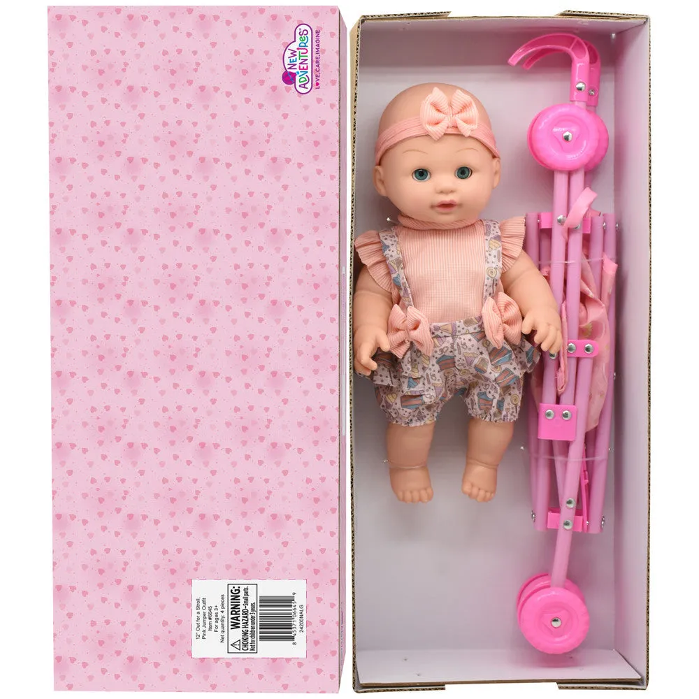 Little Darlings: Out For A Stroll - Cupcake Lollipop Pink & Blue Ensemble