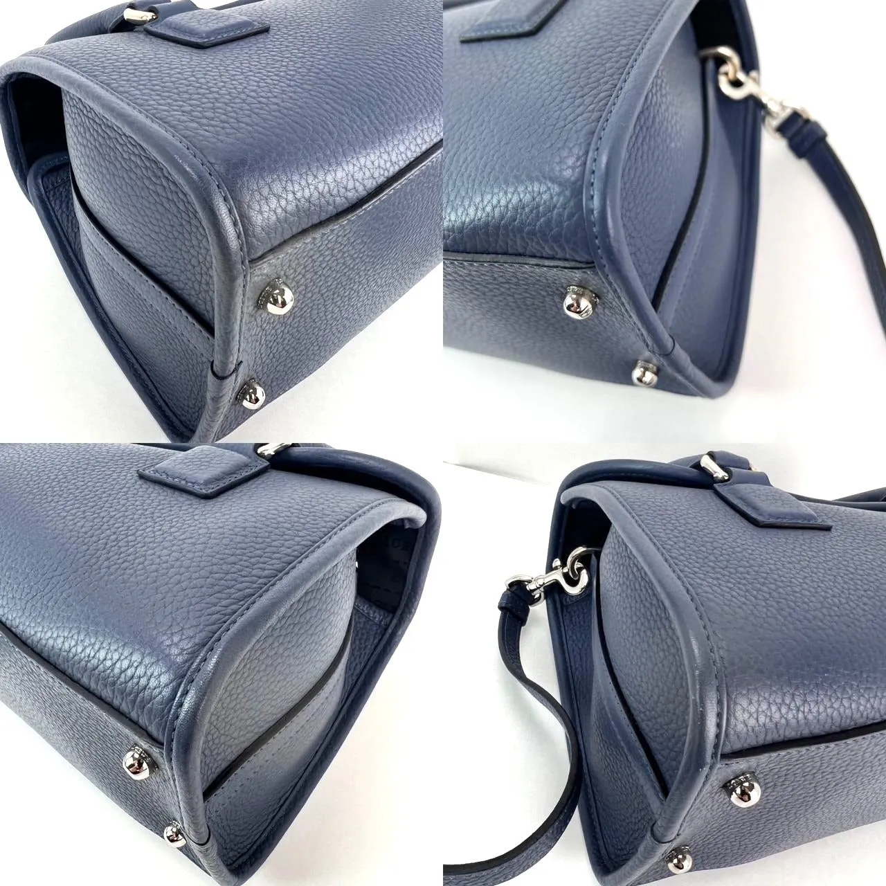 Loewe Calfskin Leather Alamo 28 Blue Crossbody Bag