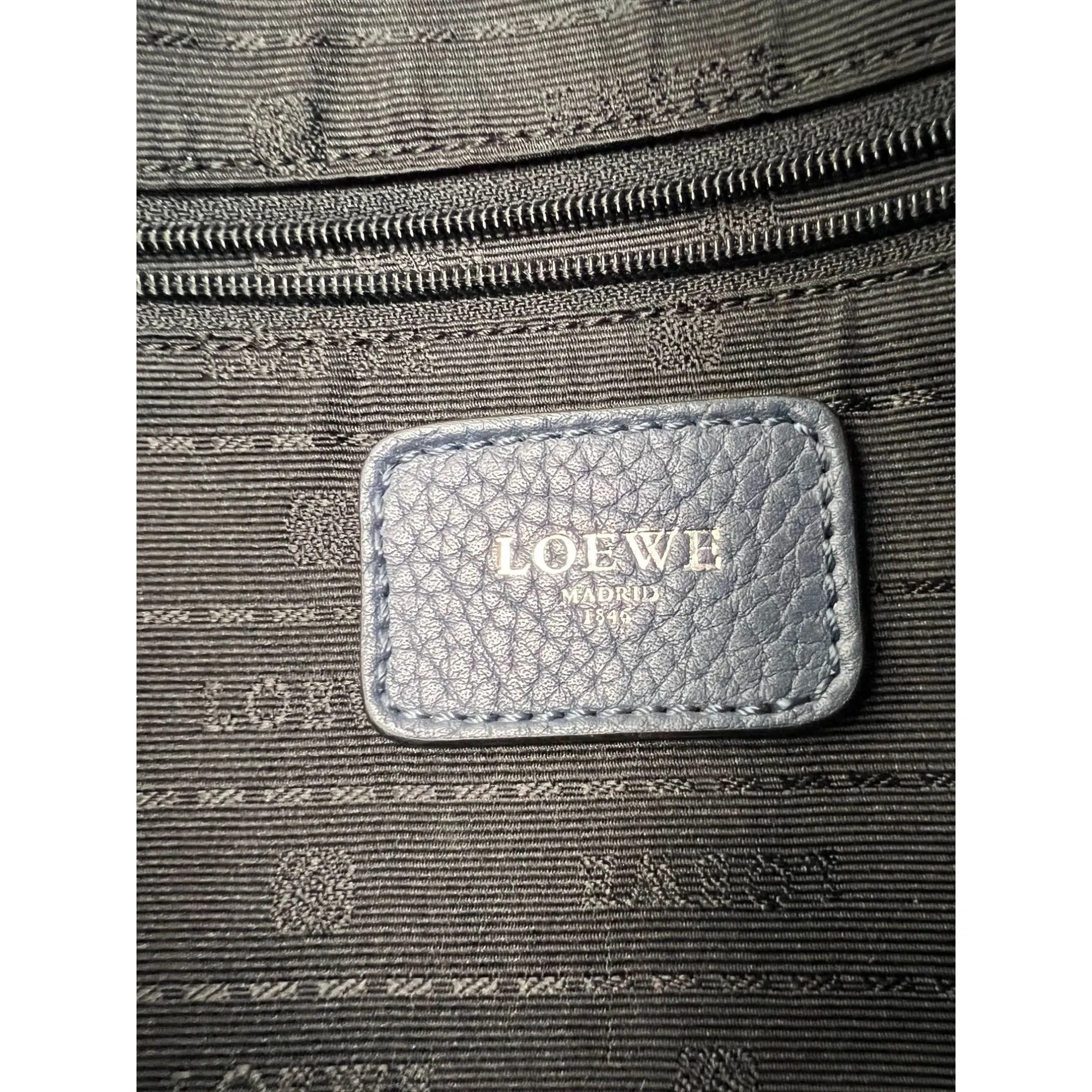 Loewe Calfskin Leather Alamo 28 Blue Crossbody Bag