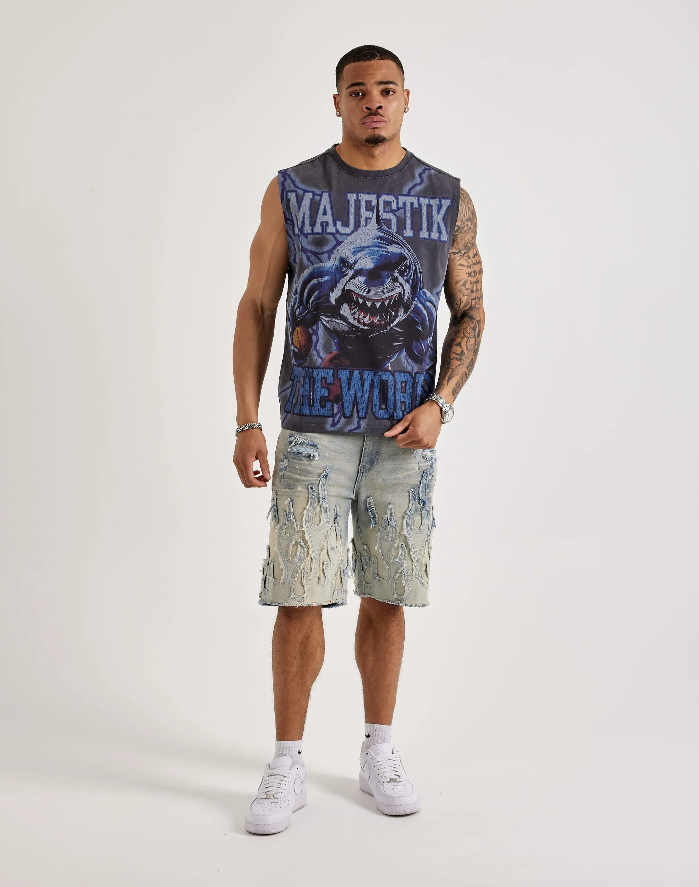 Majestik World Shark Muscle Tee
