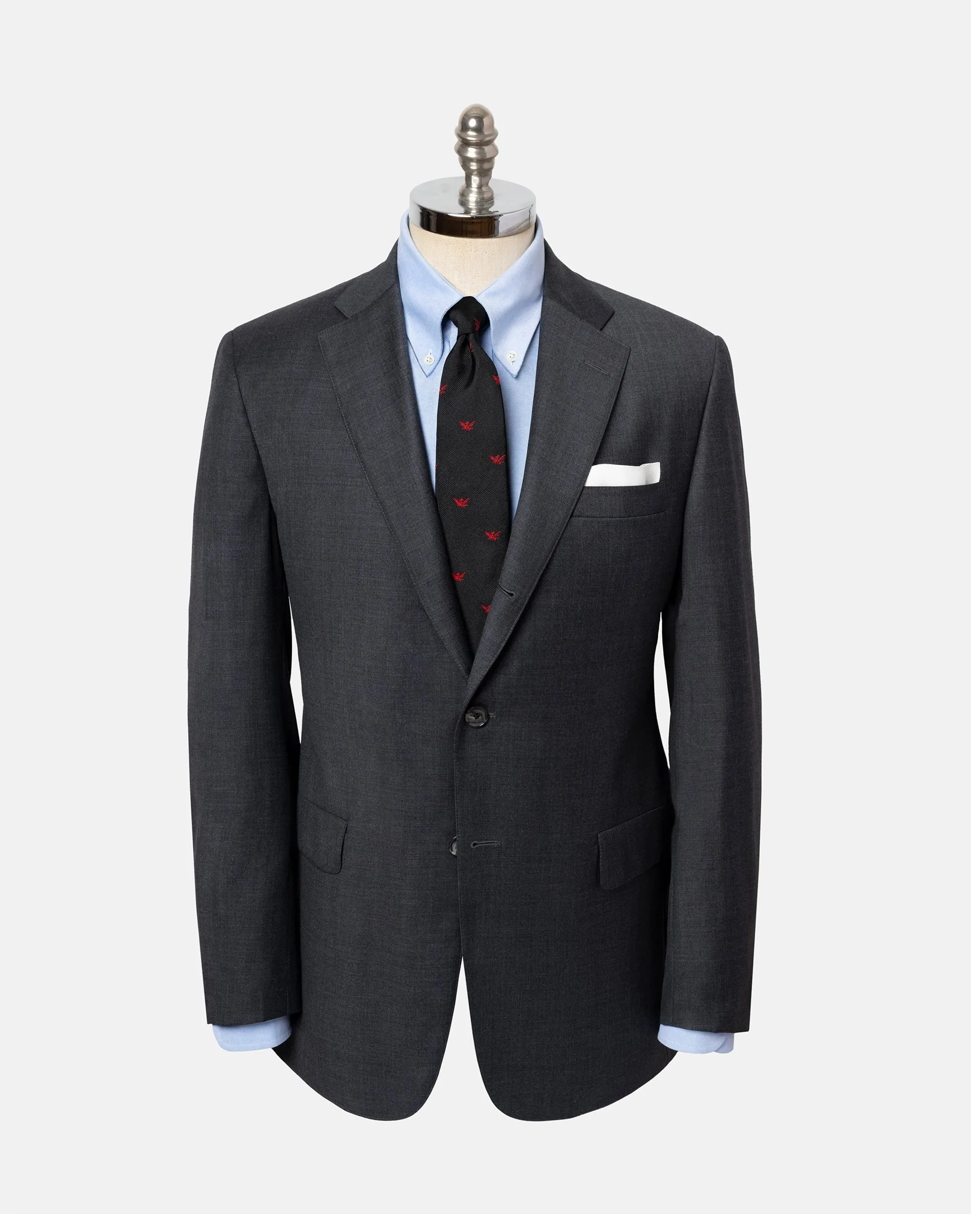 MEDIUM GREY SOLID 120s WOOL SUIT