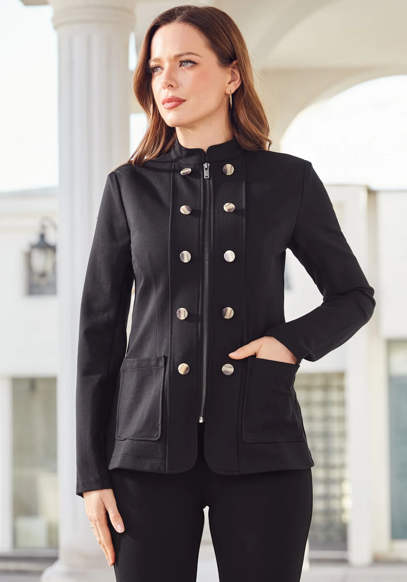 Military Zip Jacket (Black)