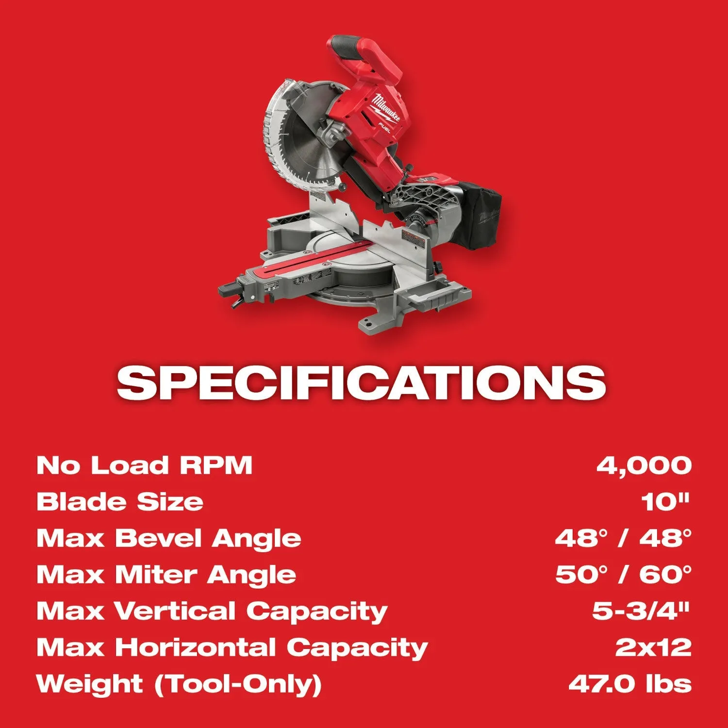 Milwaukee 2734-21 - M18 FUEL™ 10" Dual Bevel Sliding Compound Miter Saw Kit